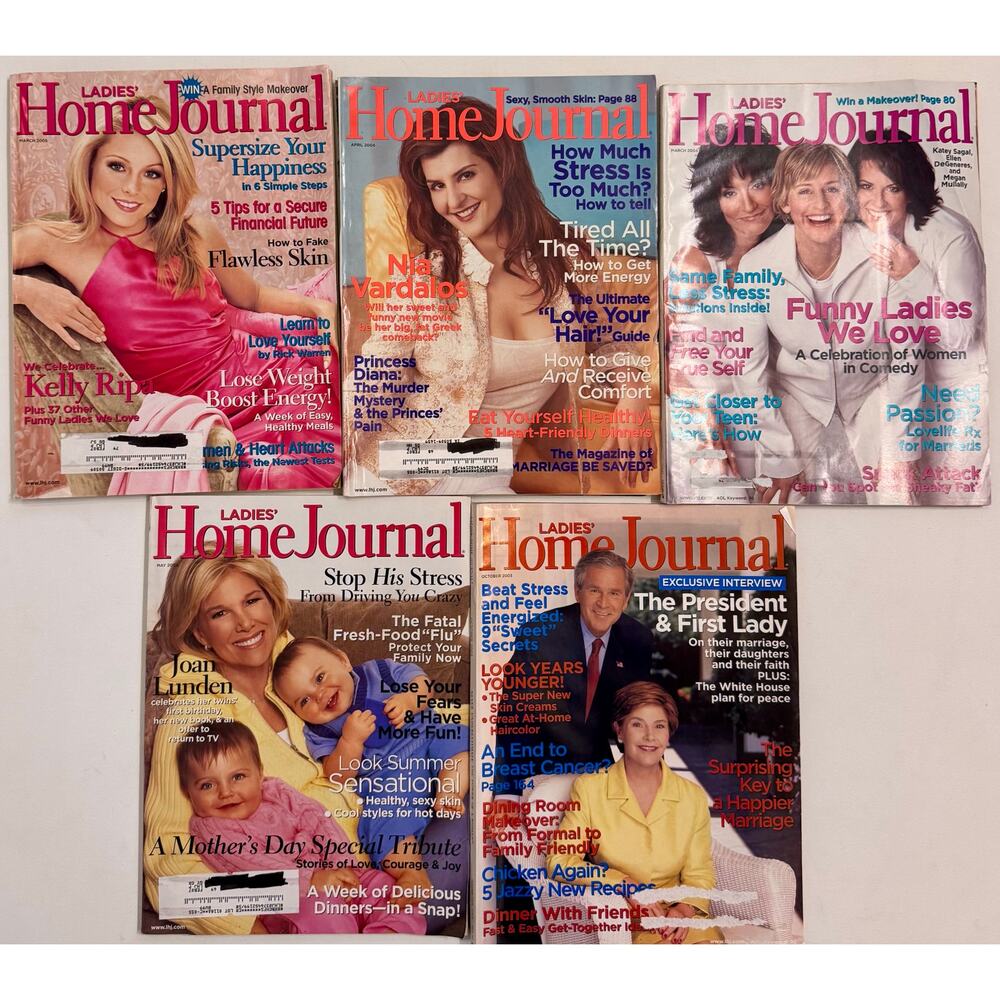 Lot of 5 Y2K Vtg '04-'05 Ladies' Home Journal Magazines